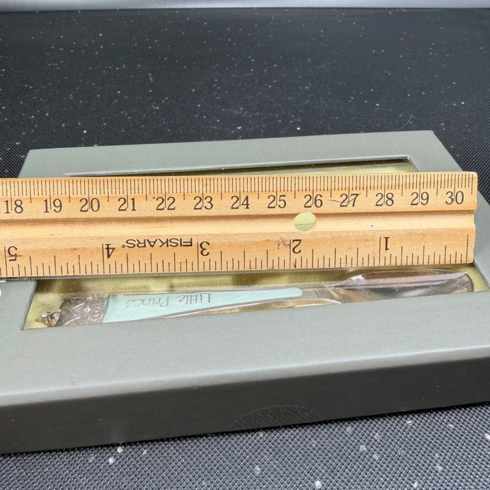 Demdaco Little Prince Spoon & Fork Keepsake Gift Set Silver Mint Crown New‎ Box